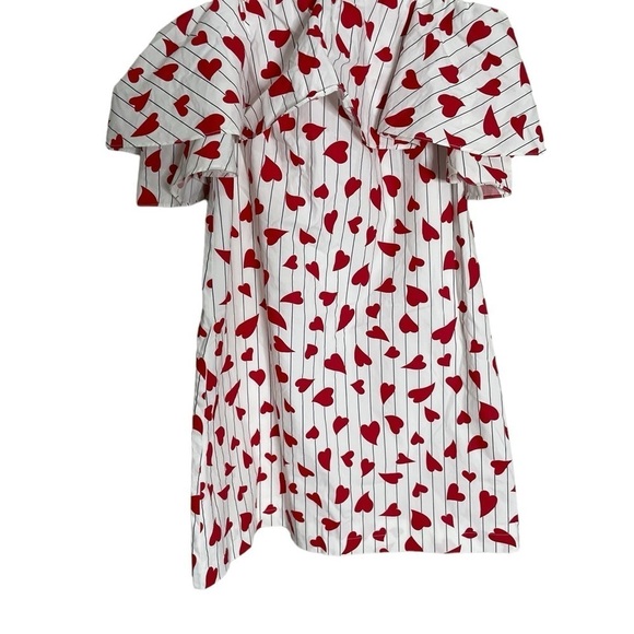 Tammy Tangs Heart Stripe Ruffle Strapless Mini Dress XS - Picture 4 of 4